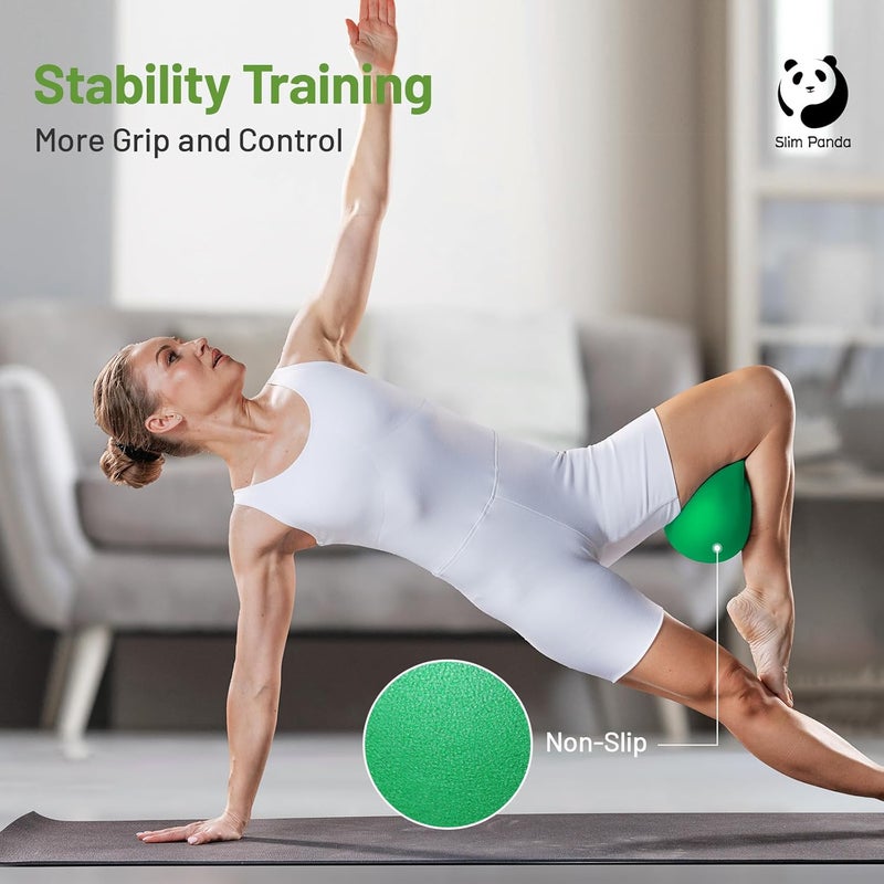 Slim Panda Pilates Ball, 9 Inch Small Exercise Ball, Anti Burst Mini Yoga Ball for Stability, Workout, Barre, Core Strength, Physical Therapy, Balance, Stretching - Image 4